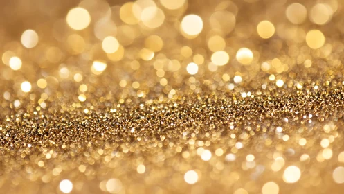 Radiant macro shimmer of golden glitter in soft focus.