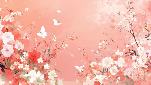 Floral Abundance: Baroque-Inspired Coral Garden Composition.