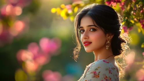 Sunlit garden muse turning blossom haze into gold.