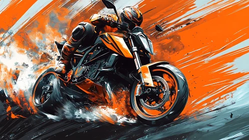 Explosive street racer carving neon strokes of speed.