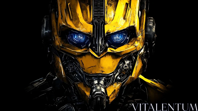 Symmetrical cybernetic helmet portrait isolates mechanical gaze