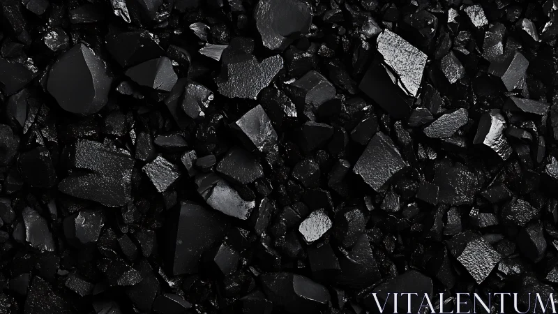 Black angular rock fragments cover the full image frame
