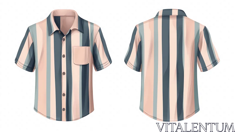 Striped Summer Shirt in Soft Pastels.