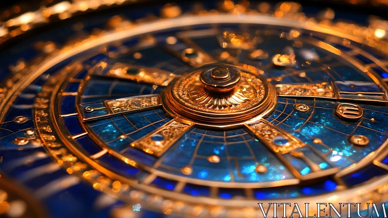 Gilded Starclock Halo Spinning Over Midnight Blue.