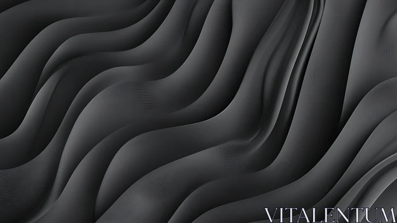 Sculpted black waves flow in a sleek abstract backdrop