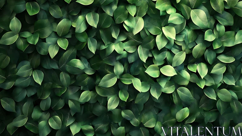 Lush green leaf canopy with layered organic texture