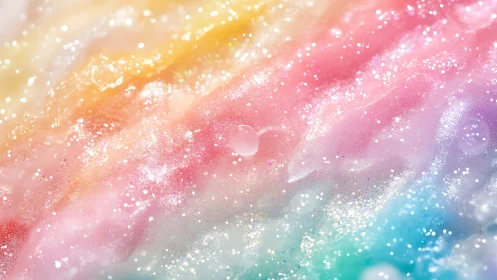 Glistening pastel rainbow clouds sparkle in gentle light