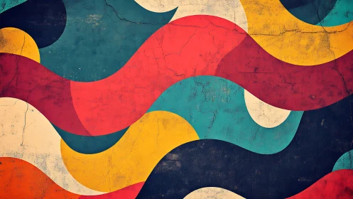 Sunlit waves of vintage color curl across worn canvas.