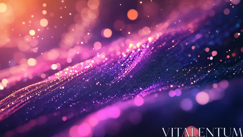 Abstract glowing waves with sparkling bokeh in vibrant colors.