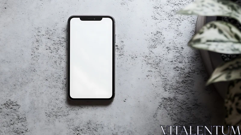 Glowing Ghost Phone on Concrete Texture.