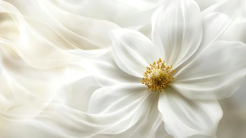 White flower with golden center petals arranged in concentric layers