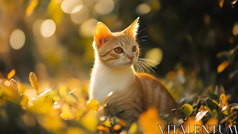 Golden-Eyed Kitten Discovers Magic in Sunlit Meadow Blooms