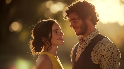 Golden Hour Connection: Two Hearts Glowing in Warmth.