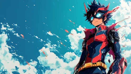 Sky-scorched hero stares down destiny in shattered armor