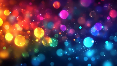 Chromatic bokeh field with high-saturation luminous orbs.