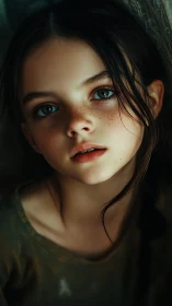 Emerald-Eyed Wonder Gazes Through Shadows With Knowing Intent