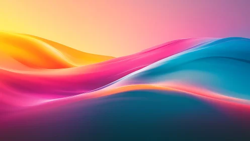 Spectral gradient dunes with fluid chromatic topology rendered.