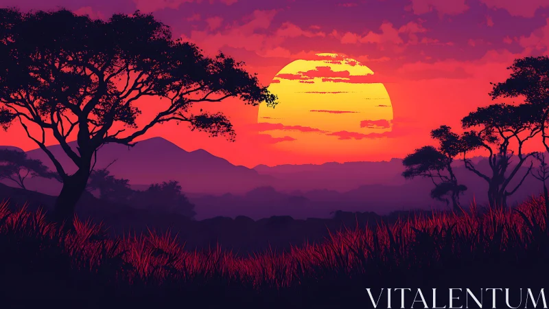 Crimson savanna sundown ignites silhouetted acacia dreams.