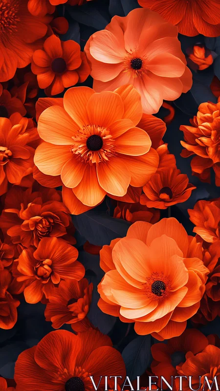 Vibrant Orange Blooms Dance Against Deep Navy Nights