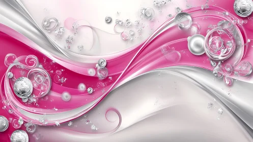 Candywave chrome swirls in frosted pink and silver storm.