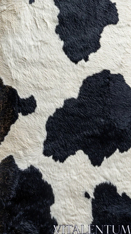 Black and white cowhide fur pattern in close-up view.