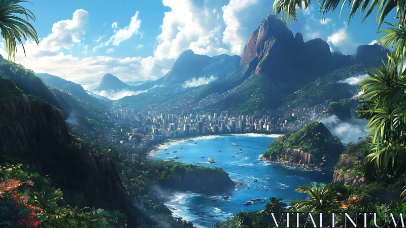 Hidden Paradise: Mountain Bay Town Nestled Between Peaks.