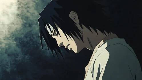 Brooding warrior tilts toward darkness yet clings to light