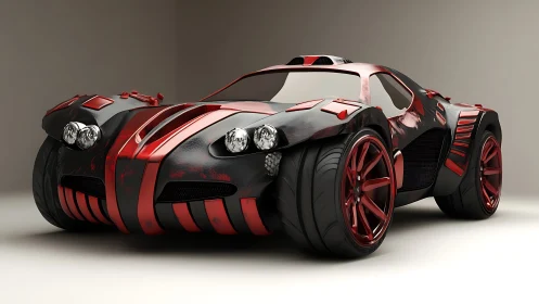 Sleek red-black concept car ready for bold city adventures.