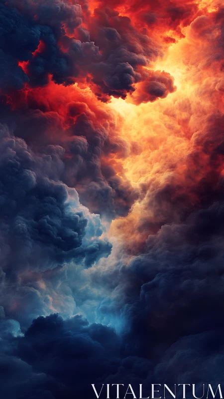 Stormlit Nebula Corridor Where Fire Courts Midnight Clouds.