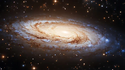 Edge-on spiral galaxy reveals luminous core and star-forming arms