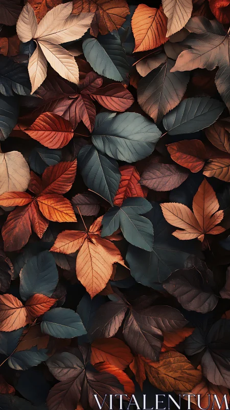 Autumn leaves in layered colors create a rich seasonal tapestry.