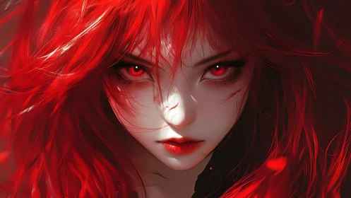 Scarlet-eyed sorceress melts the shadows with burning gaze