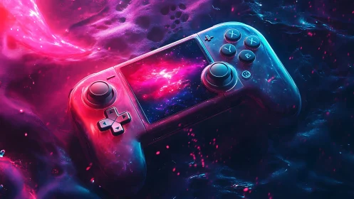 Futuristic Gaming Controller in Neon Glow.