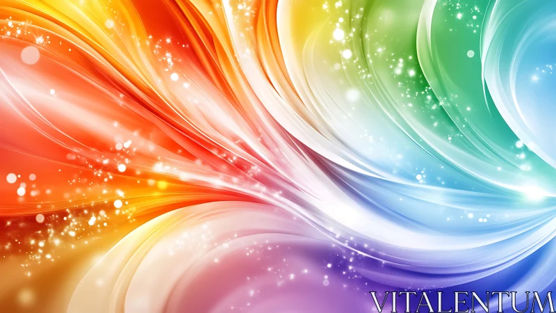Prismatic light waves swirl through luminous color spectrum.