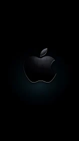 Apple Logo on Dark Background with Minimalist Design