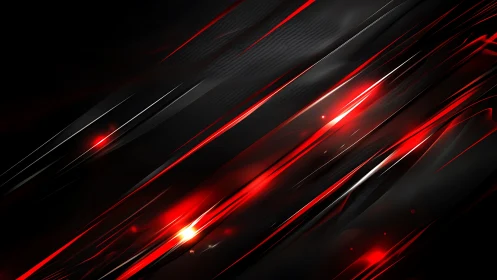 Red and black diagonal light streaks cross a dark surface