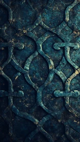 Weathered teal lattice pattern with softly glowing depth.