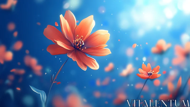 Luminous Cosmos Bloom: Where Coral Dreams Ignite the Sky.