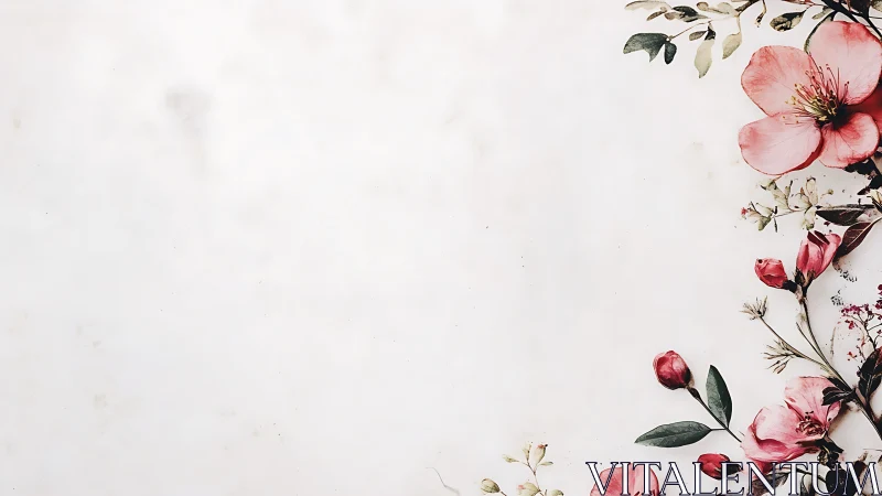 Botanical Specimens: Floral Arrangement with Pressed Botanical Elements.