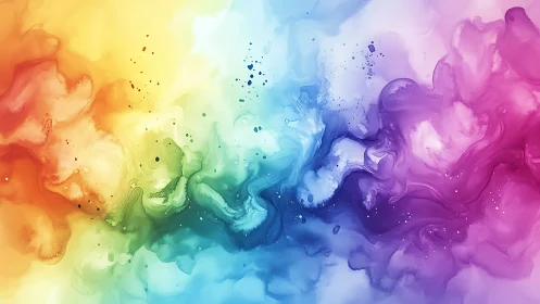 Vibrant watercolor spectrum swirl across fluid abstract field.