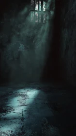 Dungeon cell illuminated by cold, narrow window light.