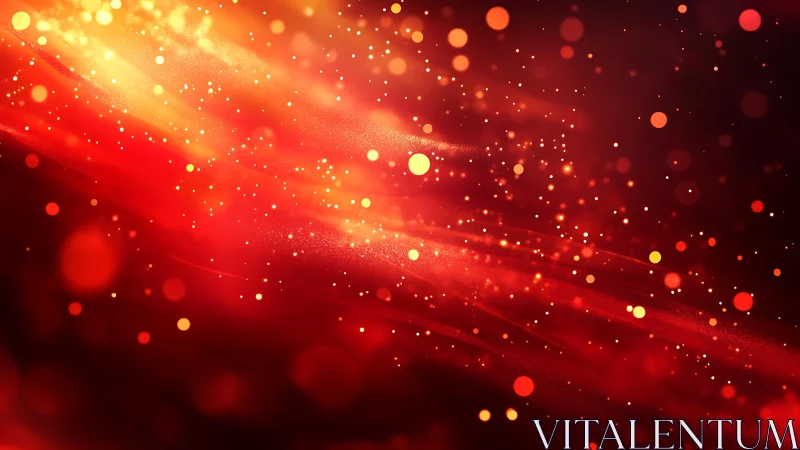 Vibrant abstract red and gold bokeh lights digital background.