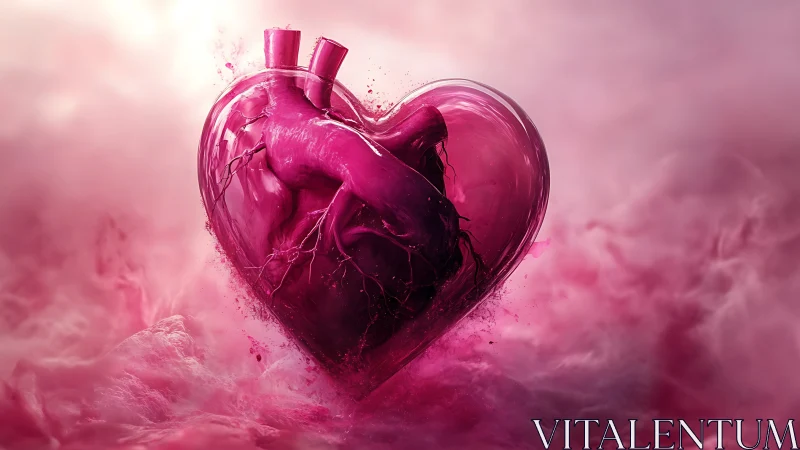 Crystalline Heart Perfume Bottle in Magenta Mist.