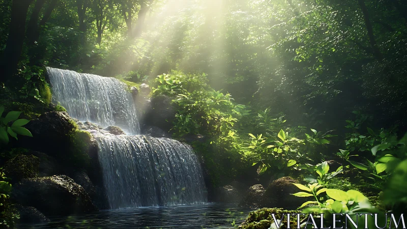 Cascading Waters Dance Through Emerald Cathedral
