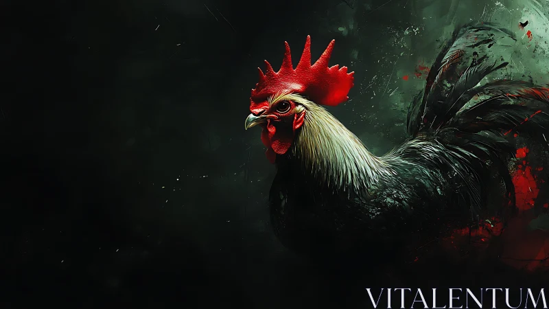 Crimson Rooster: A Bold Portrait in Fire and Feathers.