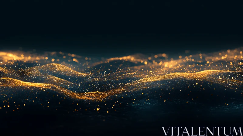 Luminous particle-wave topography in dark volumetric space.