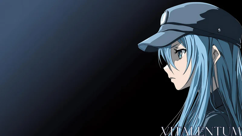 Cool-toned sentinel in a cap stares down the empty dark