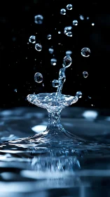 High-speed macro capture isolates structured water splash column