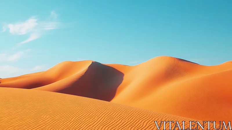 Sunlit desert dunes under vivid turquoise sky glow.