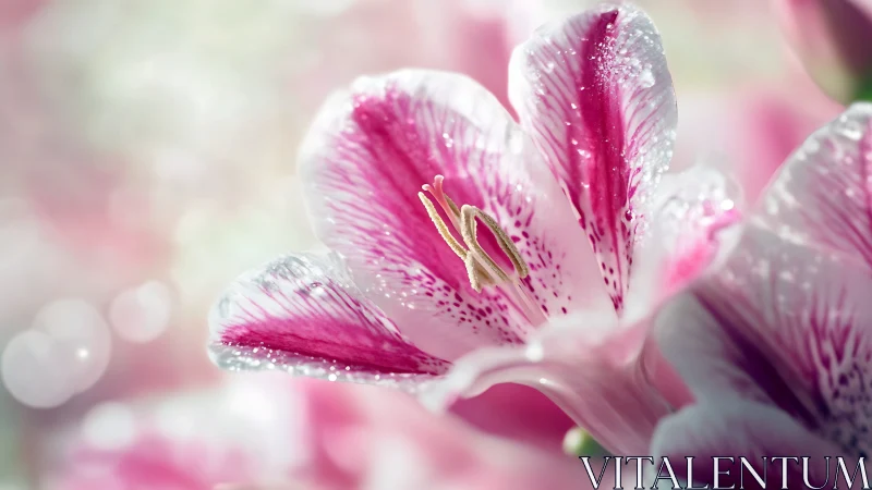 Delicate Petals Kissed by Morning Dew and Soft Bokeh